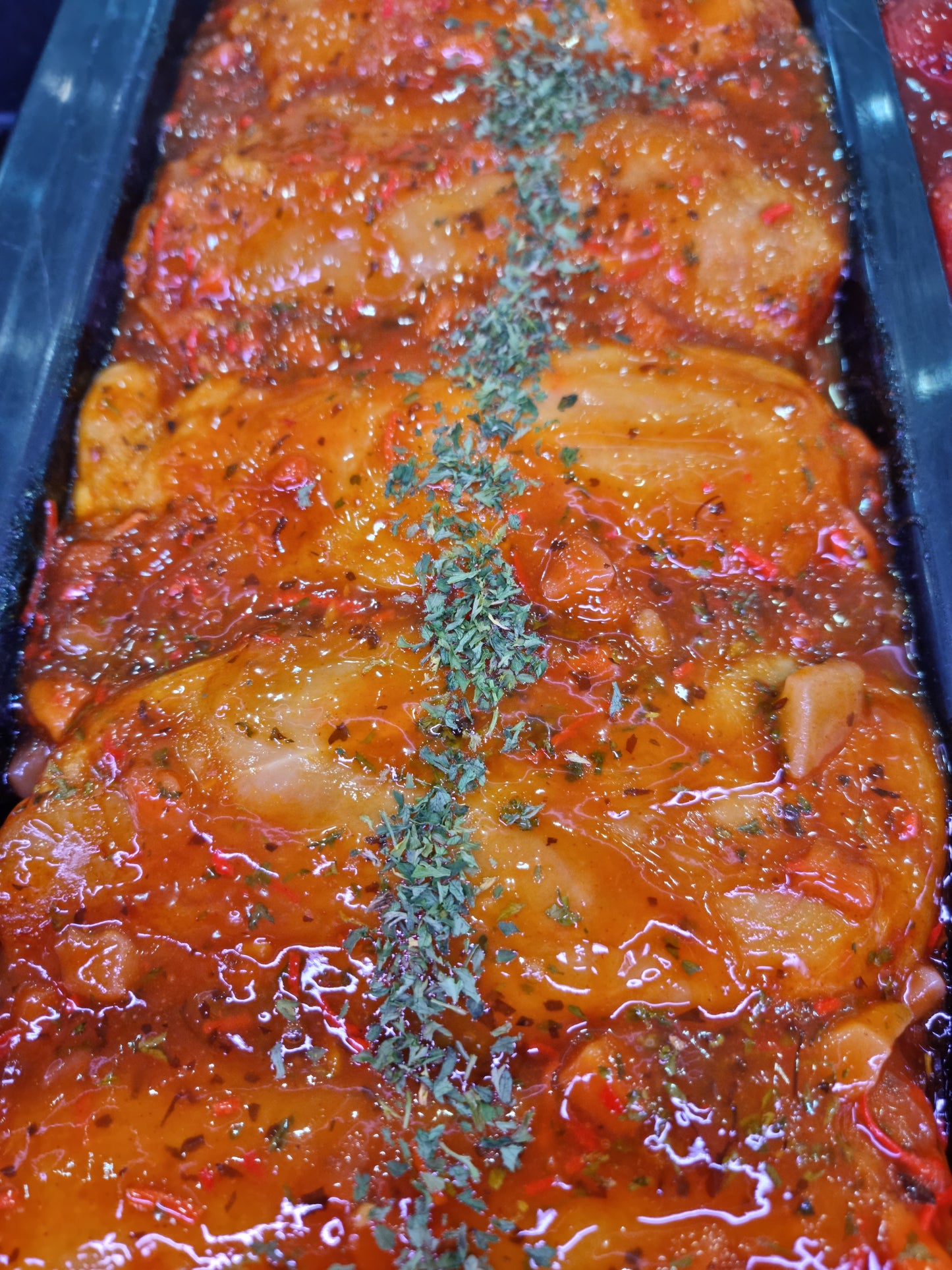 Chicken breast in tropical mango marinade