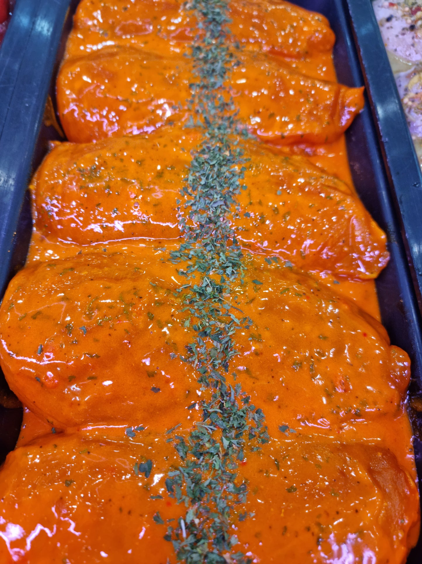 Chicken breast in tandoori marinade