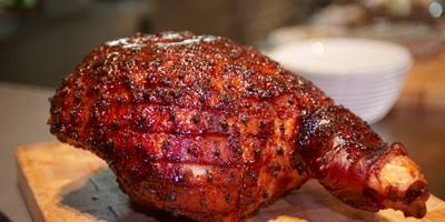 XMAS Glazed prepared Ham on Bone